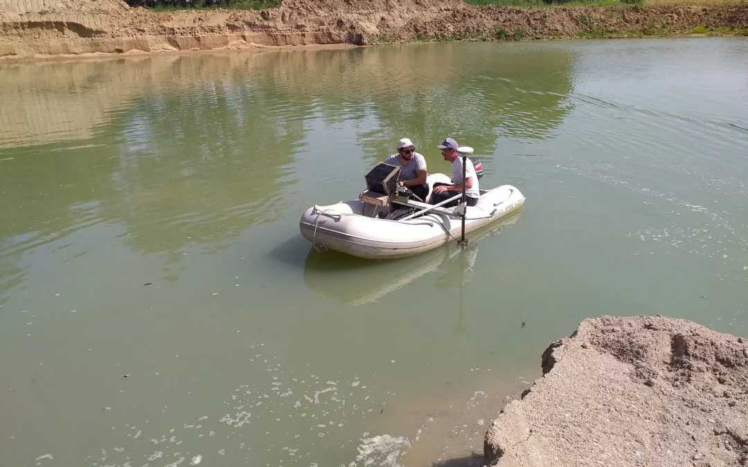 Relevés bathymétriques d’une carrière de sable
