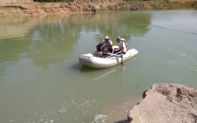 Relevés bathymétriques d’une carrière de sable